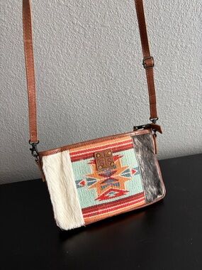 STS Ranchwear Aztec Pattern Crossbody Bag in Turquoise & Tan